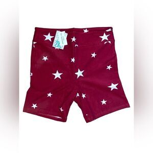 LuLaRoe 2XL Biker Shorts • Americana Collection • Red With White Stars • NWT